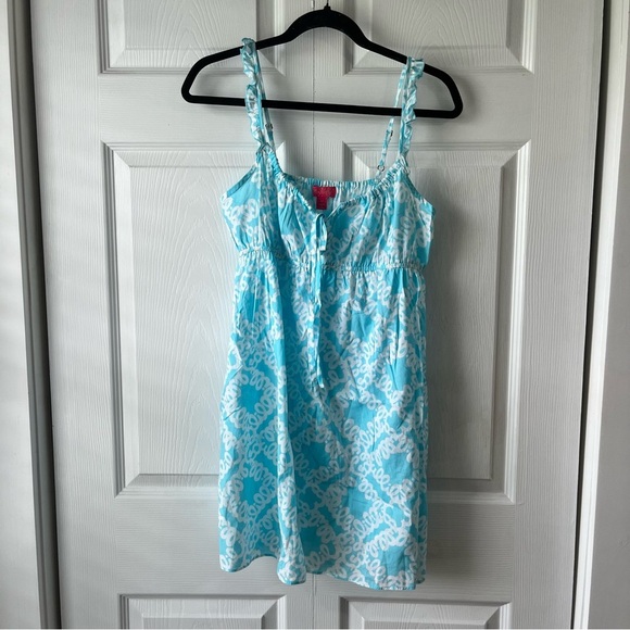 Lilly Pulitzer Vintage Blue and White Summer Dress Medium - Picture 1 of 4